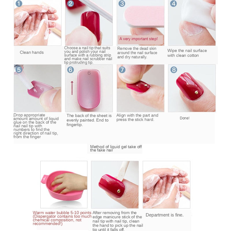 Nails - Removable press on acrylic nail tips