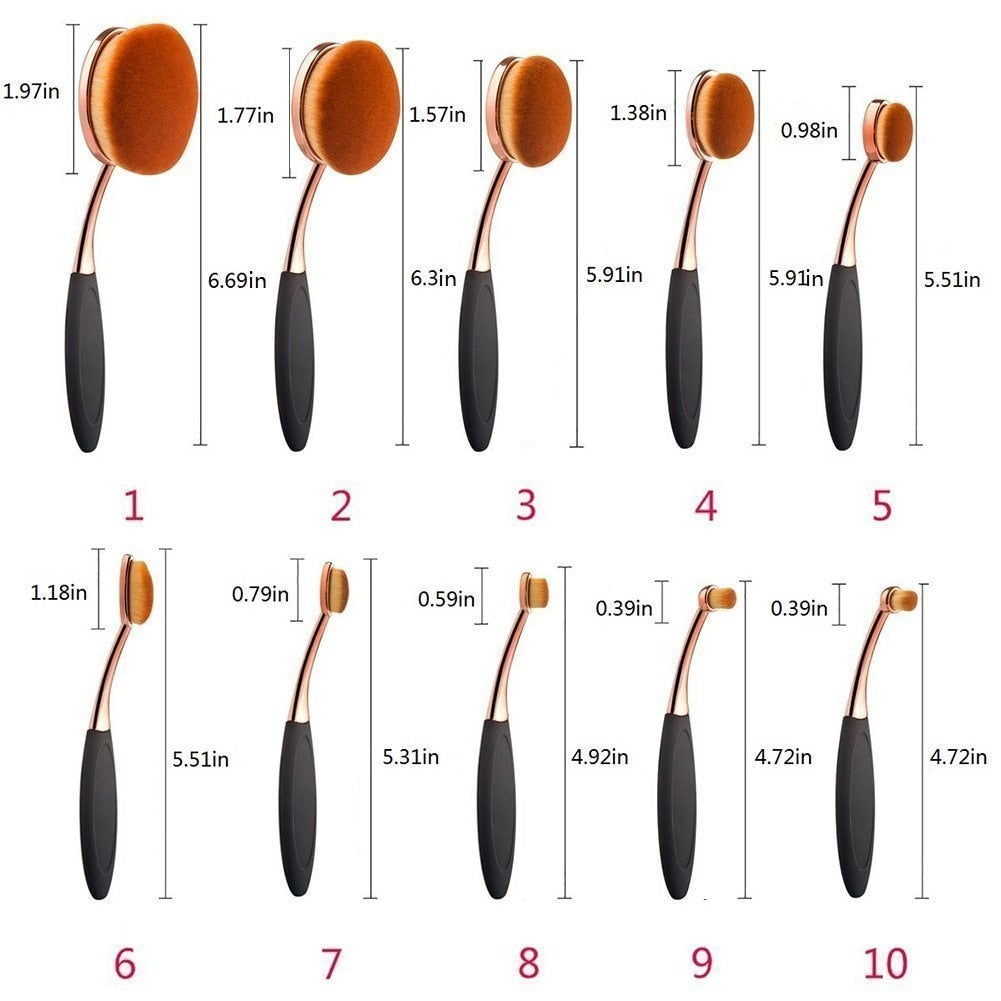 Brushes - Oval Makeup Brushes Set