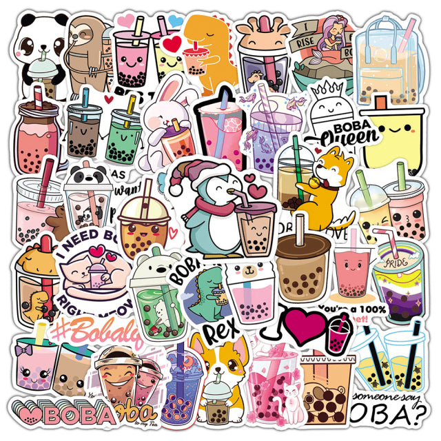 Stationaries - Cute Bubble Milk Tea Stickers