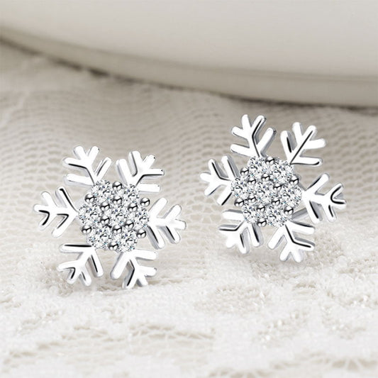 Earrings - Shiny Snowflake